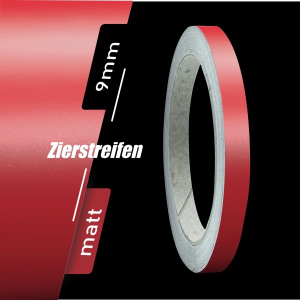 Zierstreifen Matt dunkelrot rot dunkel 9mm in in 10 m Länge für Auto Boot Klebeband Dekorstreifen Tuningstreifen Autofolie Siviwonder