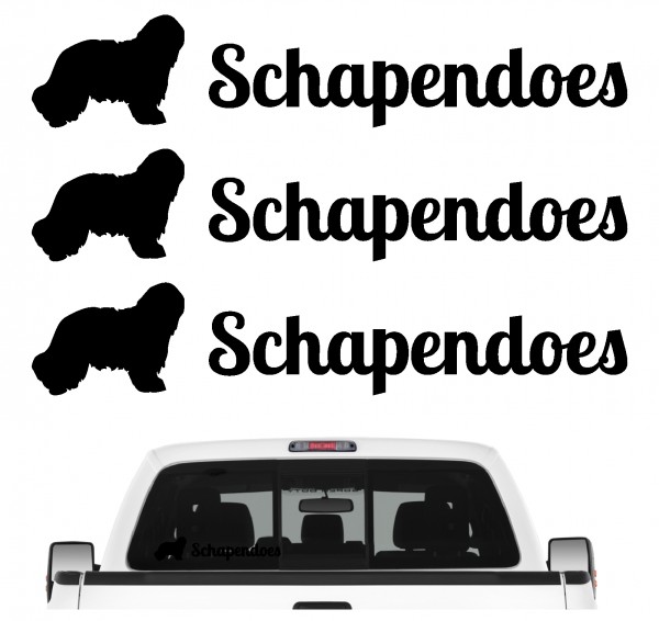 Schapendoes Schapen Hütehund Nederlandse Holland 3er Set AUTOAUFKLEBER Aufkleber Hunde Hundemotiv by SIVIWONDER