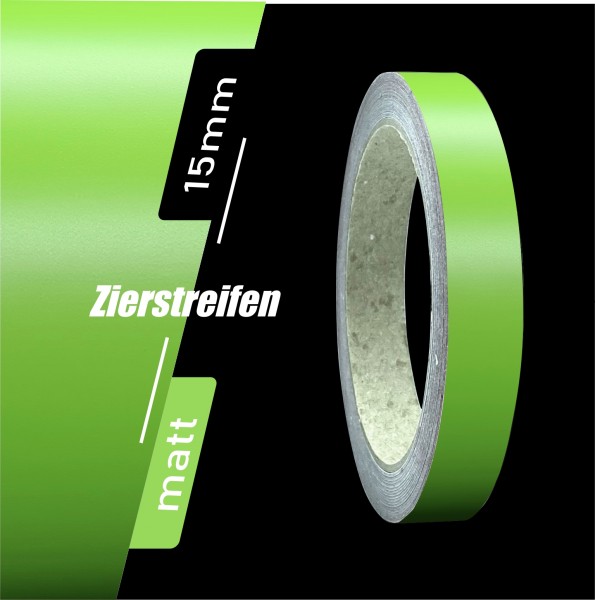 Zierstreifen Matt lindgrün grün lind 15mm in in 10 m Länge für Auto Boot Klebeband Dekorstreifen Tuningstreifen Autofolie Siviwonder