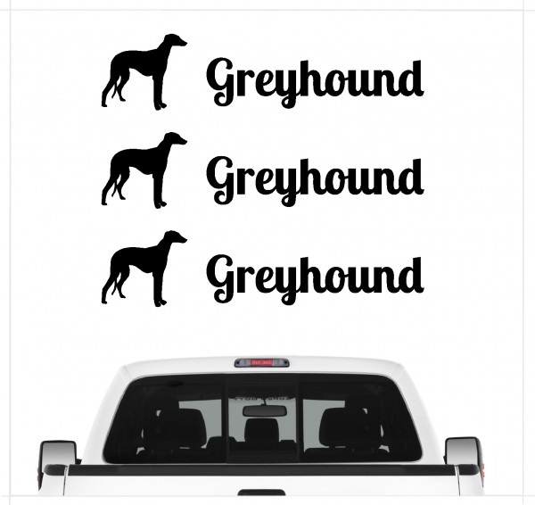 Greyhound Windhund Grey Dog 3er Set AUTOAUFKLEBER Aufkleber Hunde Hundemotiv by SIVIWONDER
