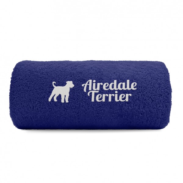 Airedale Terrier Handtuch Pfoten Hundemotiv Stickerei Deluxe