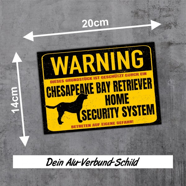 Chesapeake Bay Retriever Dog Schild Warning Security System Türschild Hundeschild Warnschild