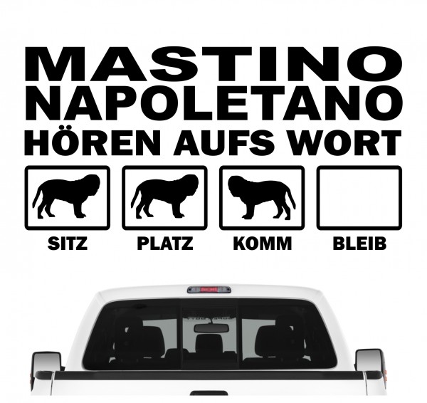 Mastino Napoletano Italian Bulldog Presa Mastiff Cane Hört aufs Wort Hunde Aufkleber Sticker Autoaufkleber Wandtattoo Tattoo