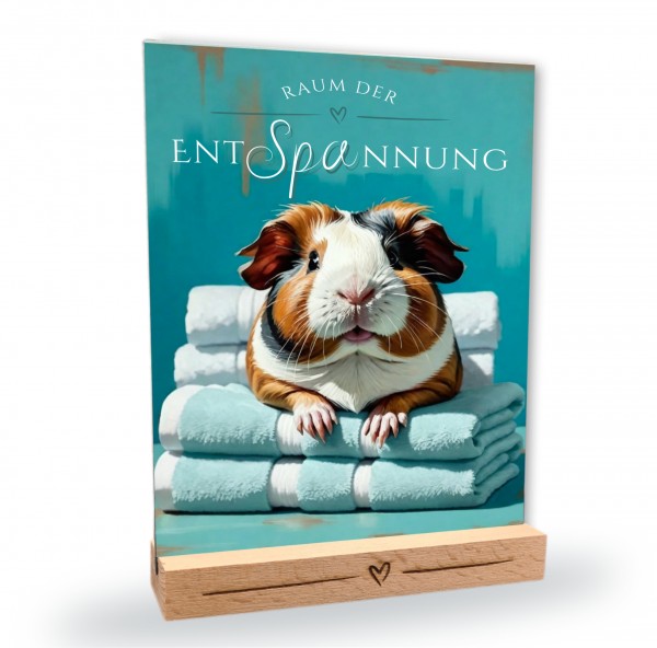 Meerschweinchen Schild Wellness Handtuch Entspannung Schild Spruch