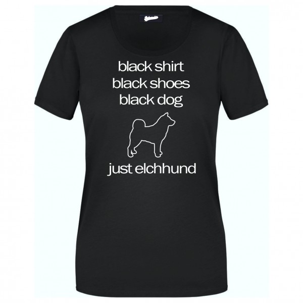 Elchhund Black Dog Unisex T-Shirt Hundemotiv Elch Jagdhund Norwegischer Schwedischer Elkhound Jämthund Wolf