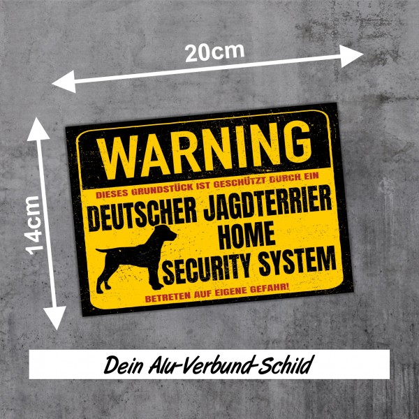 Deutscher Jagdterrier Dog Schild Warning Security System Türschild Hundeschild Warnschild Jagd