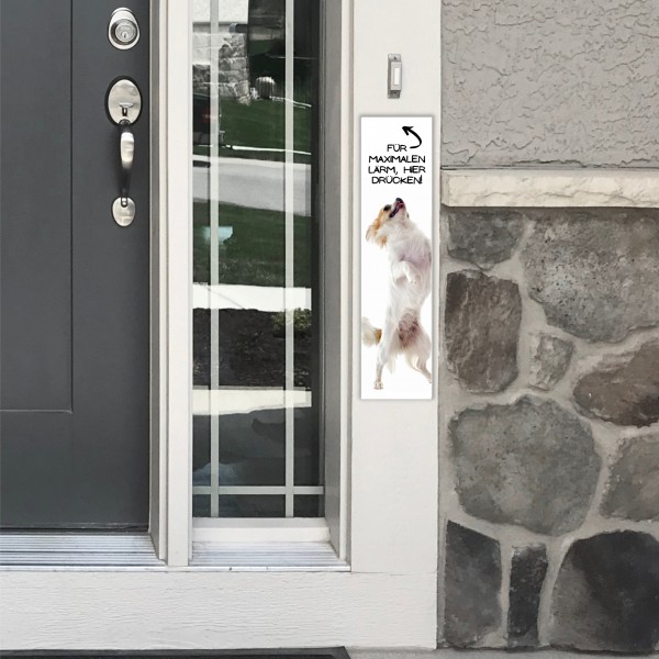 Chihuahua Chi Chis Langhaar Motiv Chiwawa dog Schiwawa Dog Türschild Warnschild Hundeschild Schildr happy Design by Siviwonder