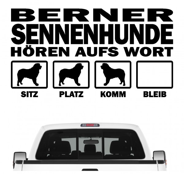 Berner Sennenhund Sennen Bernese Cattle Dog Mountain Schweiz Dog Hört aufs Wort Hunde Aufkleber Sticker Autoaufkleber