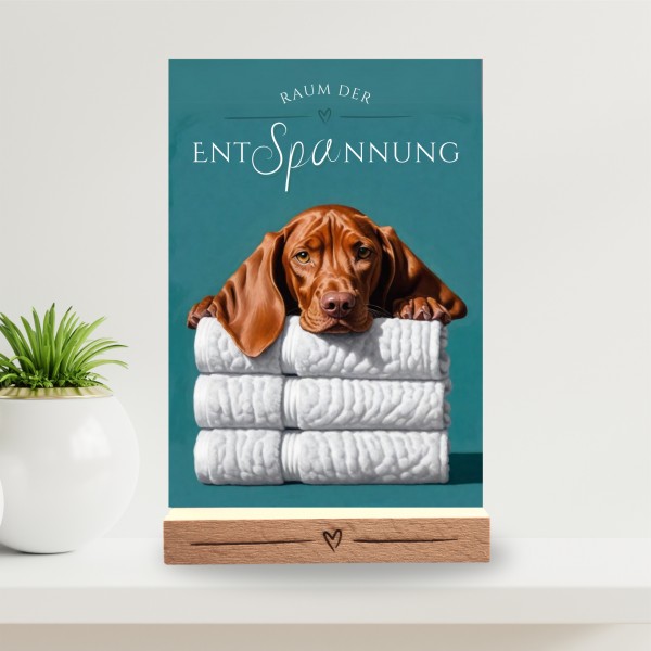 Hundeschild Deko Badezimmer Wellness Magyar Vizsla Schild Spruch