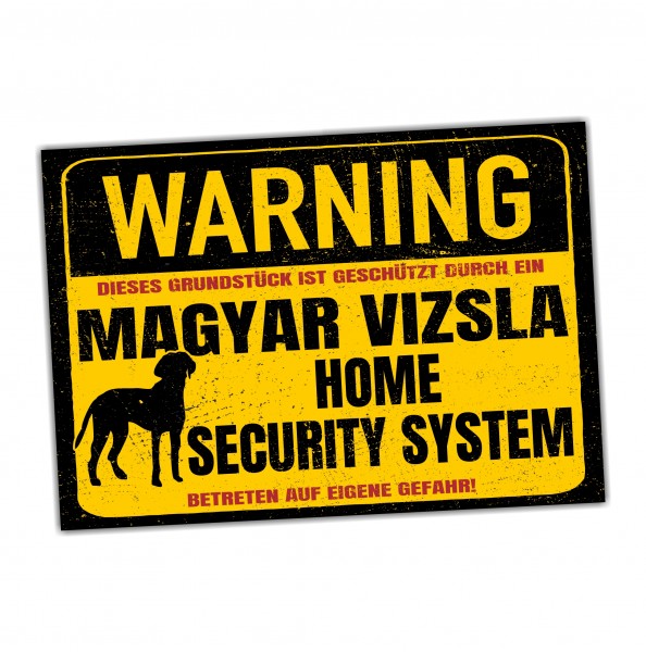 Magyar Vizsla Schild Warning Security System Türschild Hundeschild Warnschild Hund Achtung