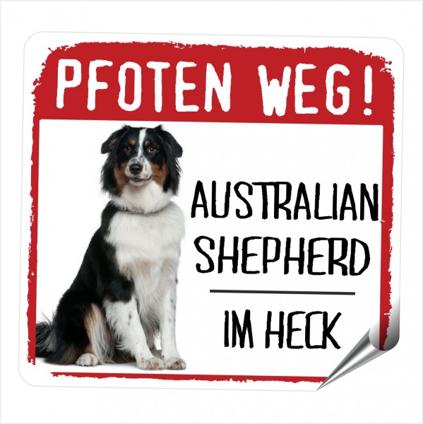 Australian Shepherd Aussie No.3 deutscher Aufkleber PFOTEN WEG Hundeaufkleber Folie Hund