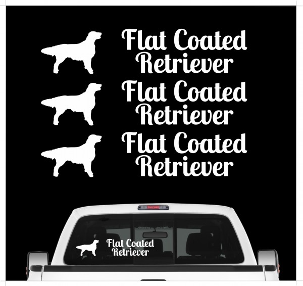 Flat Coated Retriever Flattie Flatcoat der Glatthaarige Retriever Flatte Dog 3er Set AUTOAUFKLEBER Aufkleber Hunde Hundemotiv by SIVIWONDER