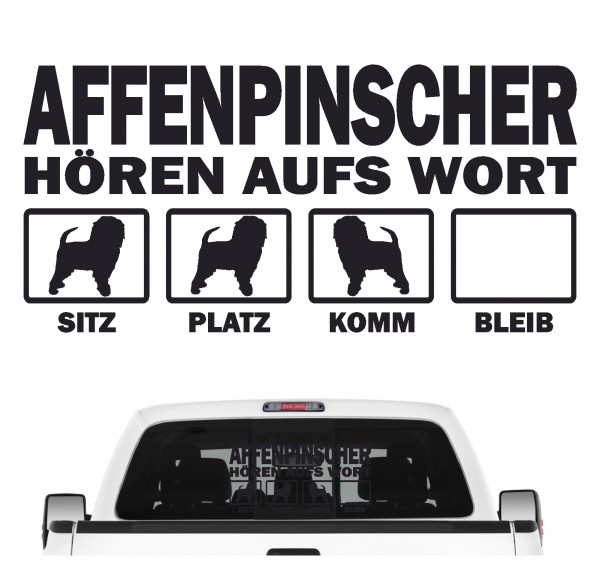 Affenpinscher Hört aufs Wort Hunde Aufkleber Sticker Autoaufkleber