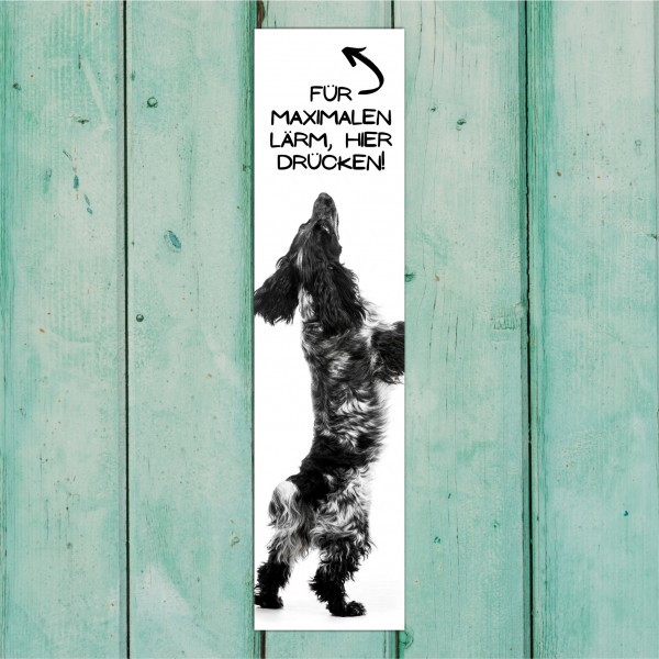 Cocker Spaniel Cockie Spanier English schimmel Dog Türschild Warnschild Hundeschild Schildr happy Design by Siviwonder