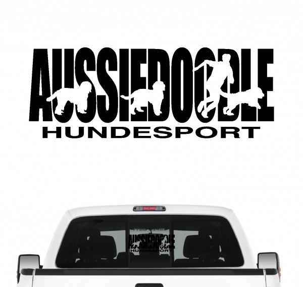 Aussiedoodle Hundesport Autoaufkleber Hund Folie Aufkleber Aussie Pudel Mix