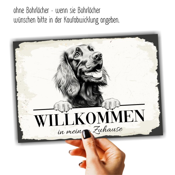 Hundeschild Willkommen Zuhause Irish Setter Schild Achtung