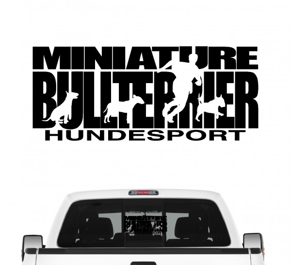 Miniature Bullterrier Hundesport Auto Aufkleber Hund Folie Mini Bully Bull Terrier