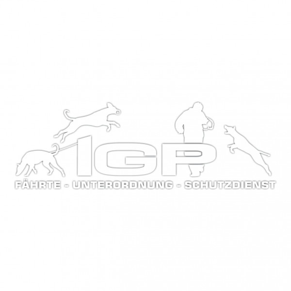 Aufkleber Hundemotiv Rasse IGP IPO Begleithund Prüfung Internationale Prüfungsordnung Gebrauchshudeprüfung Fährte Schutzdienst U
