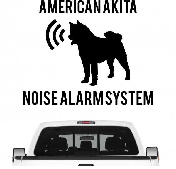 American Akita Noise Alarmsystem Auto Aufkleber Hund Folie Wandtattoo Tattoo Sticker Inu Japan Great Japanese Dog