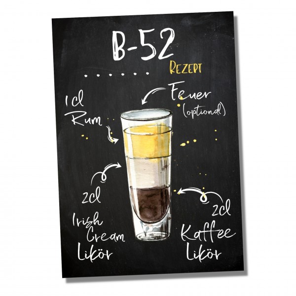 B52 Rezept Schild für deinen Partykeller Türschild Warnschild Privatgrundstück lustiges Spaß Schild happy Design by Siviwonder