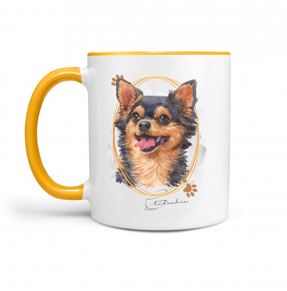 Chihuahua Langhaar Chi Tasse SIGNATURE DOGS Hund Motiv Hundemotiv Kaffee