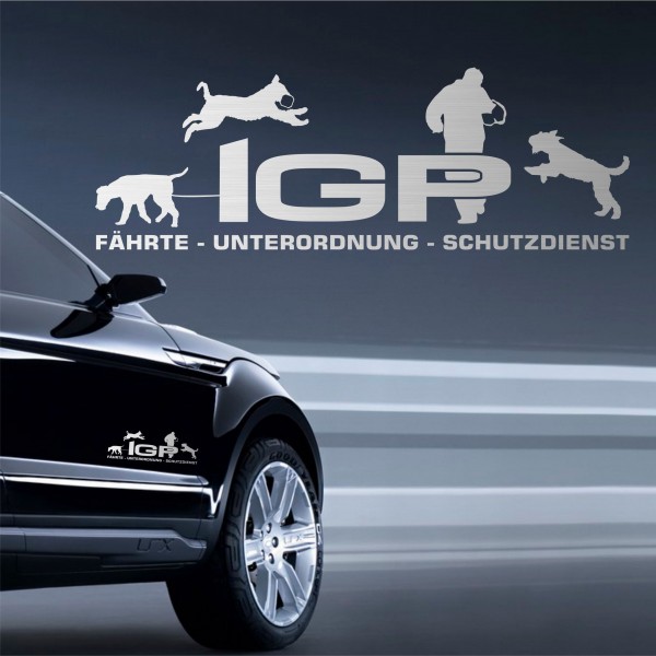 Aufkleber Hundemotiv Rasse IGP IPO Begleithund Prüfung Internationale Prüfungsordnung Gebrauchshudeprüfung Fährte Schutzdienst U