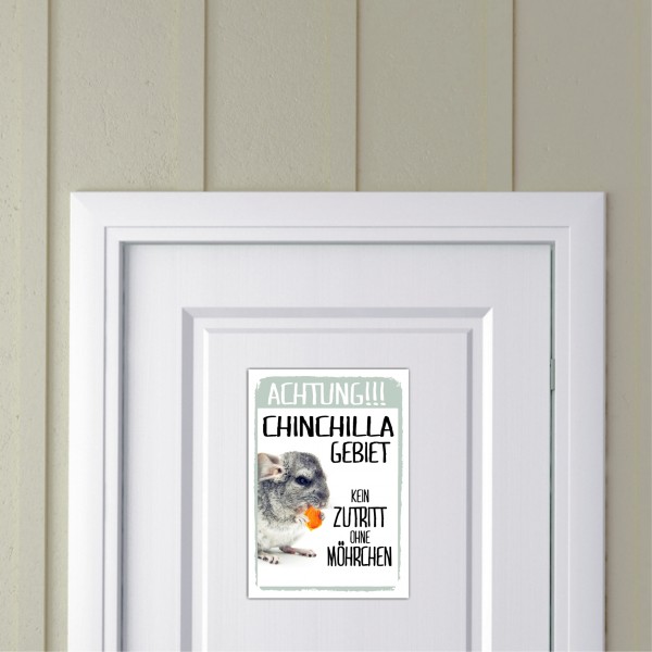 Chinchilla Gebiet Kein Zutritt ohne Möhrchen Türschild Warnschild Spruch Schild happy Design by Siviwonder