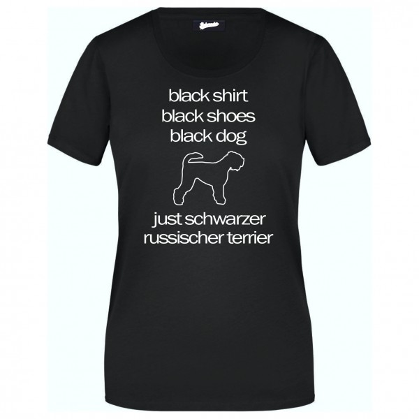 Schwarzer Russischer Terrier Black Dog Unisex T-Shirt Hundemotiv