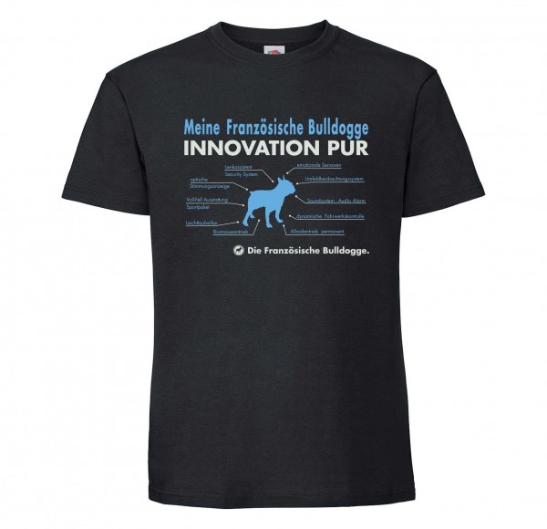 Französische Bulldogge Unisex T-Shirt Innovation Hundemotiv French Frenchie Schwarz