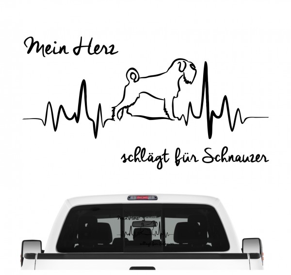 Schnauzer Mittelschnauzer Zwergschnauzer Mittel Zwerg Hundeaufkleber Herz AUTOAUFKLEBER Aufkleber