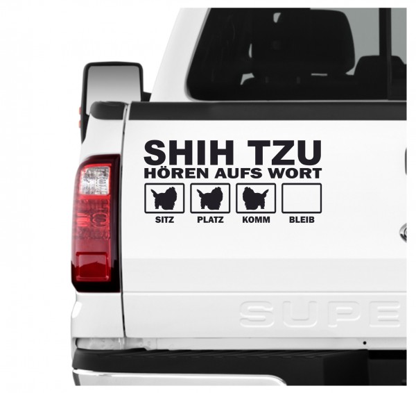 Shih Tzu Tibet Chinese Lion Dog Chrysanthemum Dog Hört aufs Wort Hunde Aufkleber Sticker Autoaufkleber Wandtattoo Tattoo