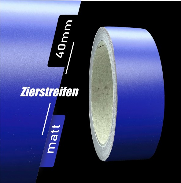 Zierstreifen Matt royalblau Königsblau royal blau 40mm in in 10 m Länge für Auto Boot Klebeband Dekorstreifen Tuningstreifen Autofolie Siviwonder