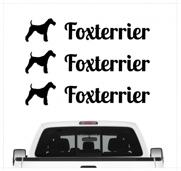 Foxterrier Foxie Fox Terrier Dog 3er Set AUTOAUFKLEBER Aufkleber Hunde Hundemotiv by SIVIWONDER