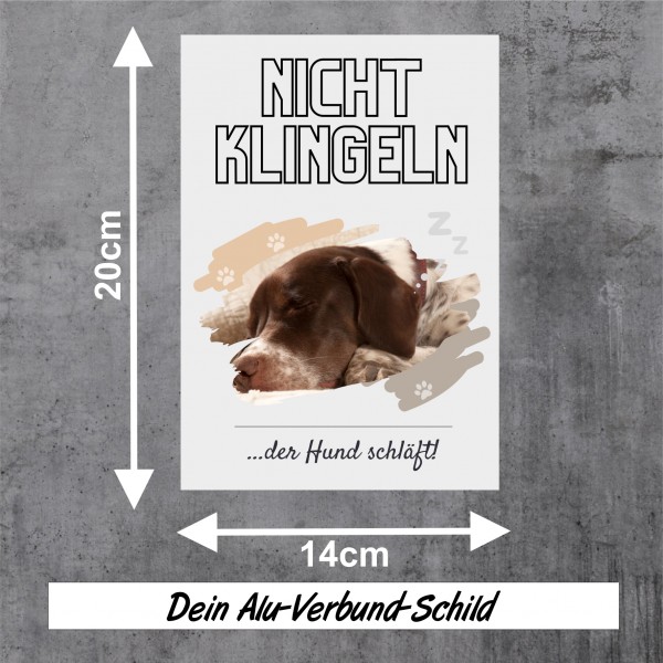 Deutsch Kurzhaar DK Hund nicht klingeln schlafen Schild Dog Hund Spruch Türschild Hundeschild Wall Art Gefährte