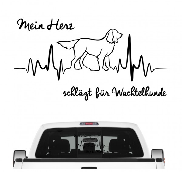 Deutscher Wachtelhund Wachtel Heidewachtel Hundeaufkleber Herz AUTOAUFKLEBER Aufkleber
