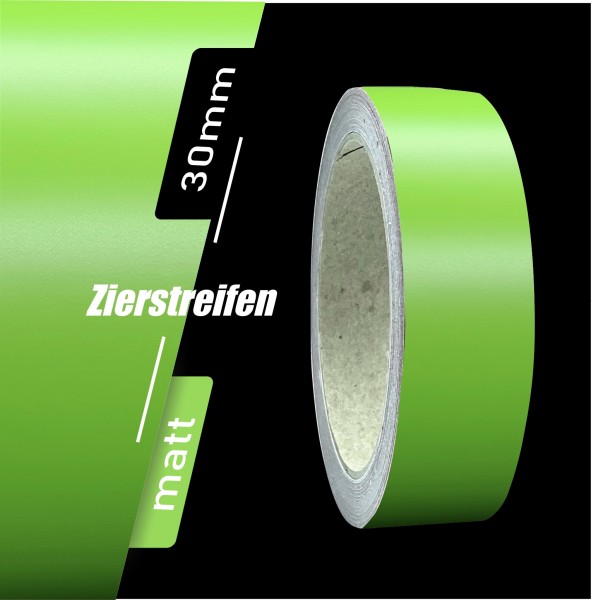 Zierstreifen Matt lindgrün grün lind 30mm in in 10 m Länge für Auto Boot Klebeband Dekorstreifen Tuningstreifen Autofolie Siviwonder
