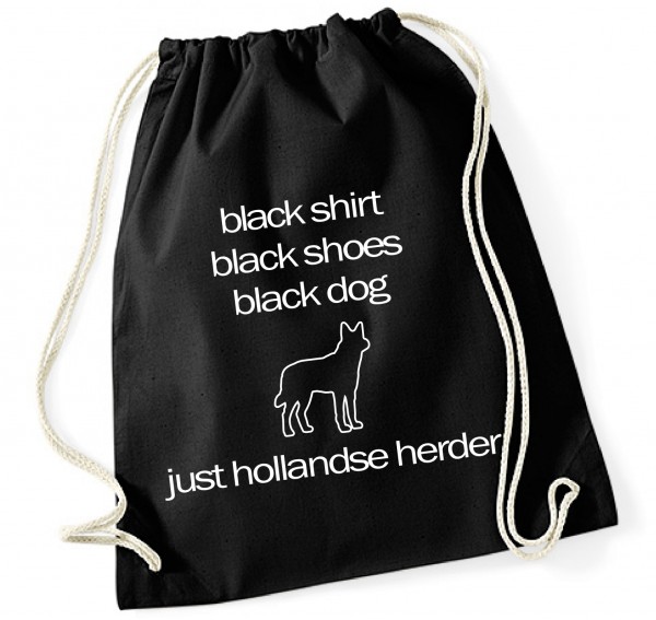 Französische Bulldogge Turnbeutel Black Dog Hundemotiv Herdershond Holländischer Schäferhund