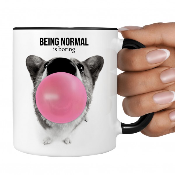 Corgi mit Kaugummi Bubble normal Dog Freund Tasse Kaffee lustig Kaffeebecher Mug Design Design by Siviwonder