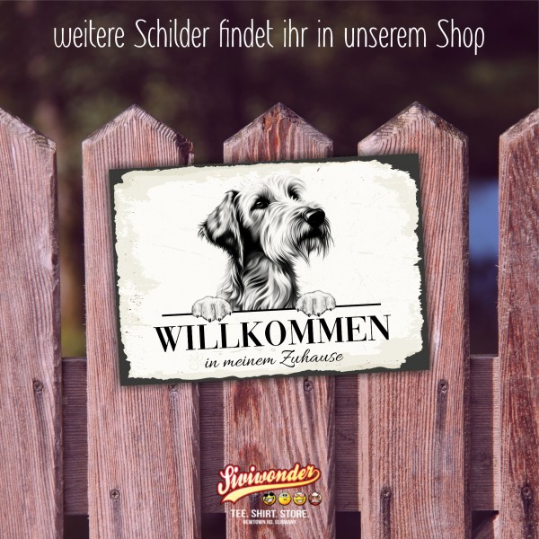 Hundeschild Willkommen Zuhause Irish Wolfhound Schild Achtung Spruch