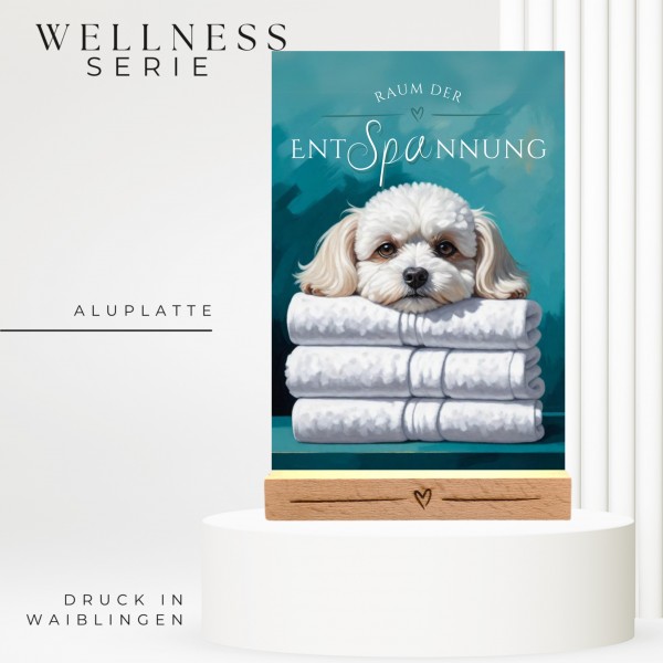 Hundeschild Deko Badezimmer Wellness Malteser Schild Spruch