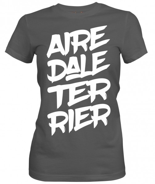 Damen women woman shirt T stylish baumwolle tailiert hundemotiv rasse schrift