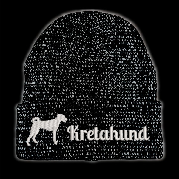 Kretahund reflektierende Mütze Stickerei Hund Winter Strickmütze reflex Beanie warm