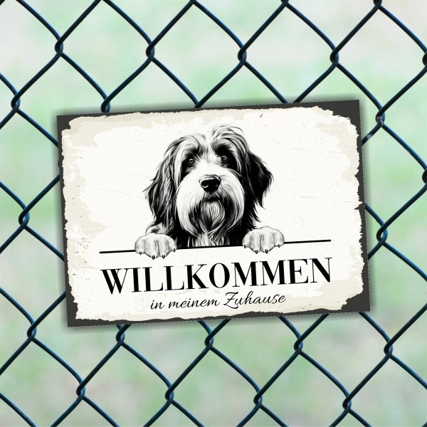 Hundeschild Willkommen Zuhause Bearded Collie Beardie Schild