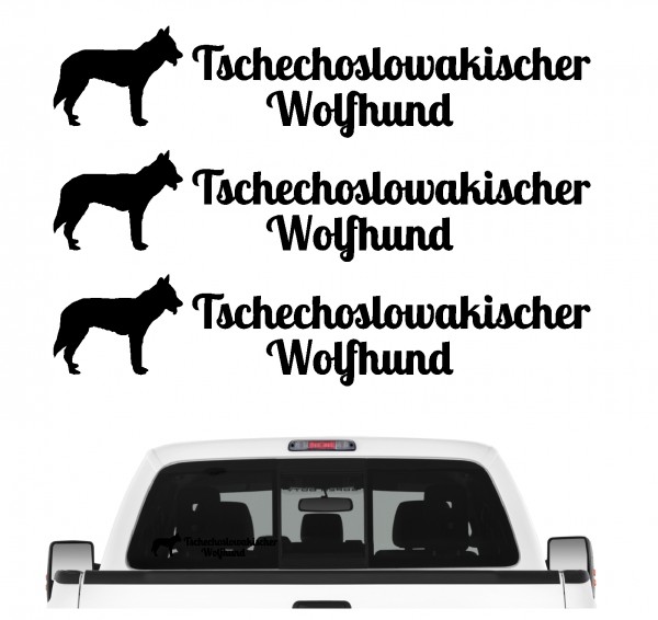 Tschechoslowakischer Wolfhund Wolf Vlack Tschechischer Dog 3er Set AUTOAUFKLEBER Aufkleber Hunde Hundemotiv by SIVIWONDER