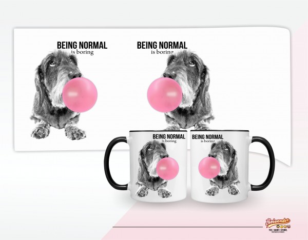 Rauhaardackel mit Kaugummi Bubble normal Dog Freund Tasse Kaffee lustig Kaffeebecher Mug Design Design by Siviwonder