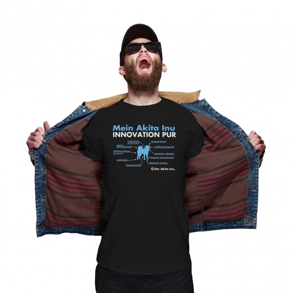 Akita Inu Unisex T-Shirt Innovation Hundemotiv Japan Small Japanese Dog Schwarz