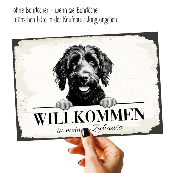 Hundeschild Willkommen Zuhause Goldendoodle Doodle Schild Achtung Spruch Türschild