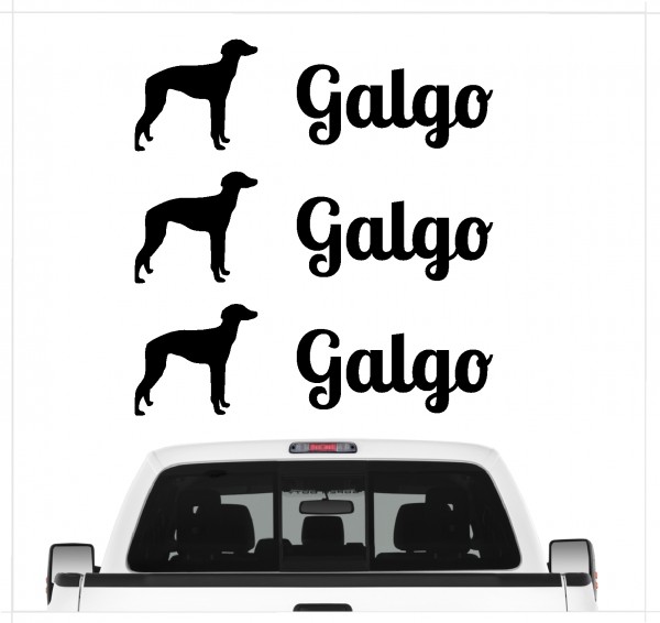 Galgo Espanol Spanischer Windhund Straßenhund Tierheim Dog 3er Set AUTOAUFKLEBER Aufkleber Hunde Hundemotiv by SIVIWONDER