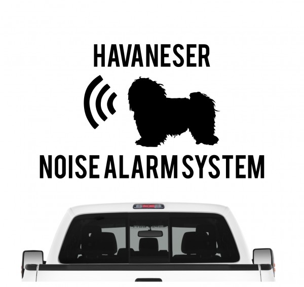 Havaneser Noise Alarmsystem Auto Aufkleber Hund Folie Wandtattoo Tattoo Sticker Havanese Kuba Bichon Havana Bichon Habanero