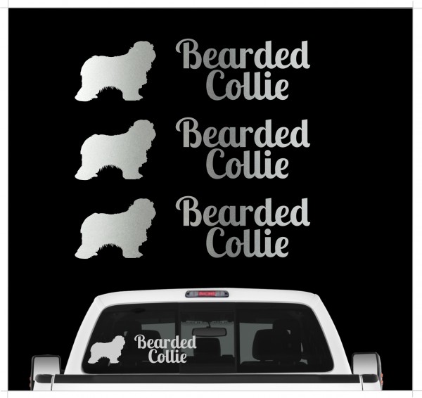 Bearded Collie Beardie Argle Bargle Highland Collie Dog 3er Set AUTOAUFKLEBER Aufkleber Hunde Hundemotiv by SIVIWONDER